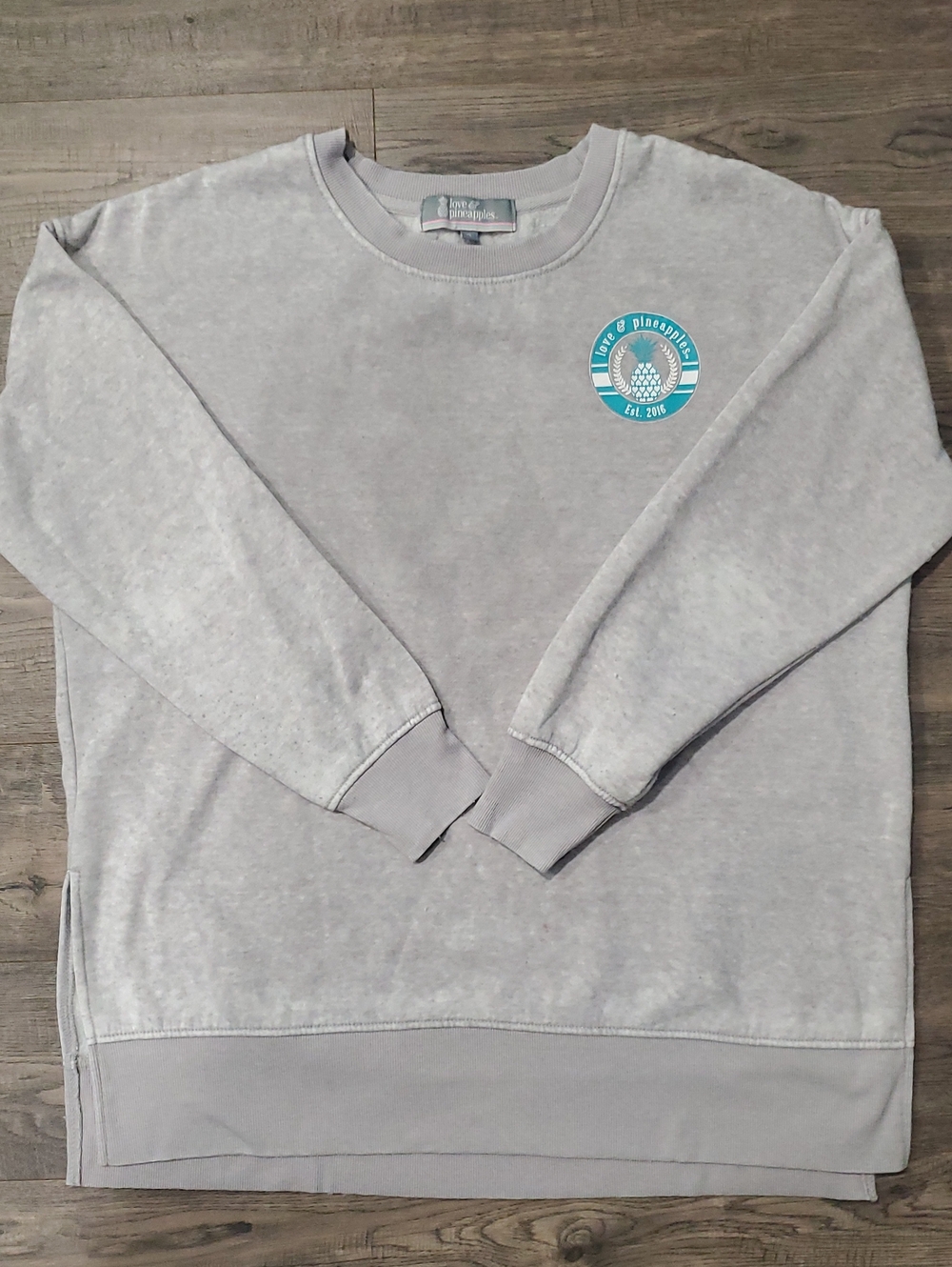 Love & Pineapples Light Gray Crewneck Sweatshirt